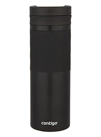 Contigo THERMALOCK TwistSeal Glaze Stainless Steel Travel Mug with Ceramic, 16oz, Matte Black