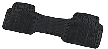 Zento Deals Black Universal Fit Ridged All-Weather Heavy Duty Rubber Runner Liner Floor Mat