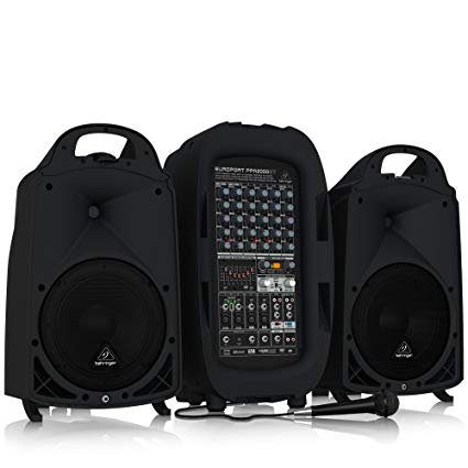 BEHRINGER PPA2000BT Ultra-Compact 2000-Watt 8-Channel Portable Pa System with Bluetooth Wireless Technology Black