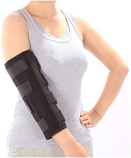 Elbow Brace Splint Arm Immobilizer for Cubital Tunnel, Ulnar Nerve Brace, Fracture Stabilizer, Injuries, Broken, PM Night Protector Support Restraints Wrap (Medium)
