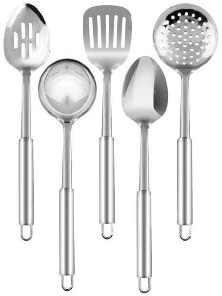 Stainless Steel 5 Pieces Cooking Spoon Set - By Utopia Kitchen