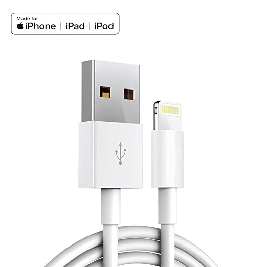 Apple iPhone/iPad Charging/Charger Cord Lightning to USB Cable[Apple MFi Certified] Compatible iPhone X/8/7/6s/6/plus/5s/5c/SE,iPad Pro/Air/Mini,iPod Touch(White 1M/3.3FT) Original Certified (1Pack)