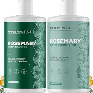 Biotin Rosemary Shampoo and Conditioner Set - Vegan Sulfate Free Biotin Shampoo and Conditioner Set Hair Growth Complex with Volumizing Rosemary Essential Oil for Fine Weak & Dull Hair