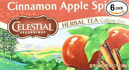 Celestial Seasonings Herbal Tea, Cinnamon Apple Spice, 20 Count (Pack of 6)