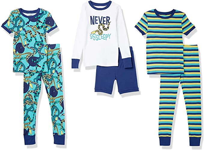 Spotted Zebra Boys' Snug-fit Cotton Pajamas Sleepwear Sets