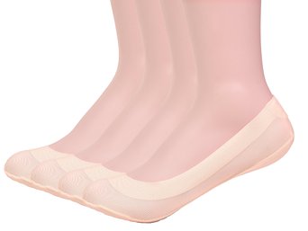 JARSEEN Women's No Show Liner Non Slip Nylon Hidden Socks (Pack of 4 pairs)