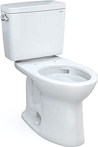 Toto Drake Two-Piece Elongated 1.6 GPF Universal Height Tornado Flush Toilet with CEFIONTECT, Cotton White - CST776CSFG#01