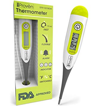 Best Digital Medical Thermometer for Fever - Oral Thermometer for Adults and Baby - Accurate and Fast Readings - DTR-1221BGW with Fever Indicator - High Quality (Termometro) & Accuracy