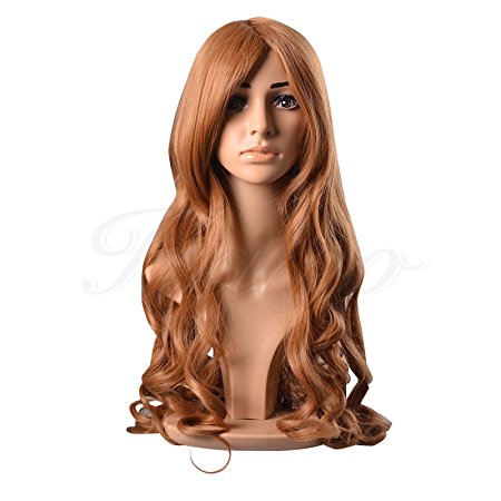 Kamo 32 Inches 80cm Spiral Curly Cosplay Costume Wig (Blonde)