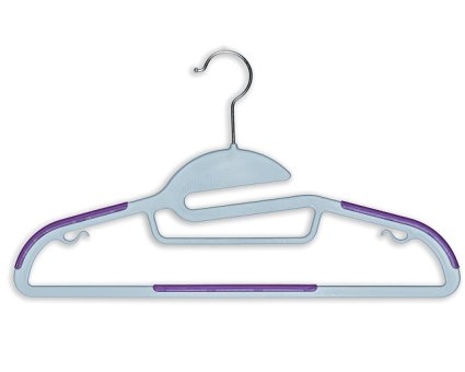 BriaUSA Dry Wet Clothes Hangers Amphibious Set of 10 Purple non-slip Shoulder Design, Steel Swivel Hooks
