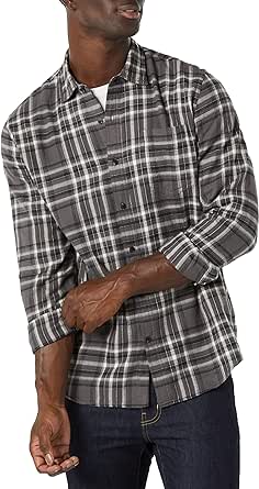 Amazon Essentials Men's Long-Sleeve Flannel Shirt (Available in Big & Tall)