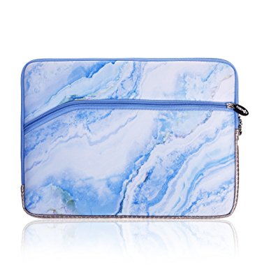 COSMOS Neoprene Protective Laptop Notebook Sleeve Case Bag for For All 13-inch Laptop - Macbook Pro 13'' / Macbook Air 13''/ Macbook Pro Retina Display 13'' (White Blue Marble Pattern)
