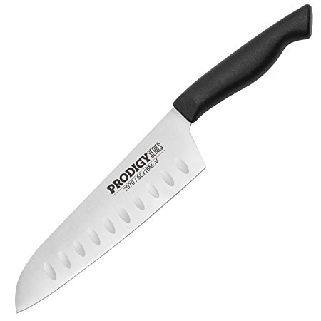 Ergo Chef Prodigy Series Stamped Santoku Knife with Grip Handle, 7-Inch