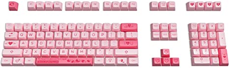 Akko Cupid Valentine's Theme SA Profile Dye-Sub PBT Keycap Set for Mechanical Keyboard, Pink (117-Key)