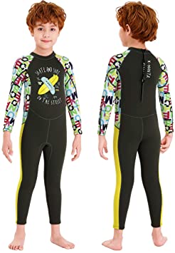 Wetsuit Kids Full Suits 2.5mm Neoprene Swimsuit UV Protection Keep Warm Long Sleeve Wetsuits for Swimming Diving Scuba