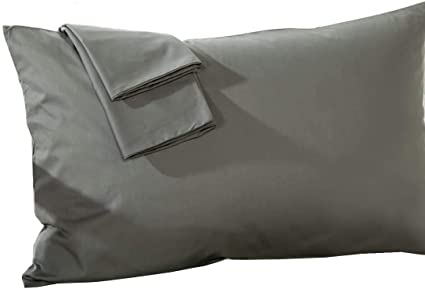 Travel Pillow Case 12X16 Size Set of 2 Envelope Closure Toddler Pillowcase 600 Thread Count 100% Egyptian Cotton Travel Pillow Covers 12 x 16 ,Dark Grey Solid