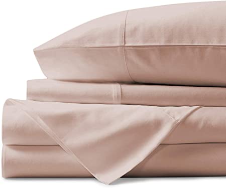 Mayfair Linen 100% Egyptian Cotton Sheets, Blush California King Sheets Set, 800 Thread Count Long Staple Cotton, Sateen Weave for Soft and Silky Feel, Fits Mattress Upto 18'' DEEP Pocket