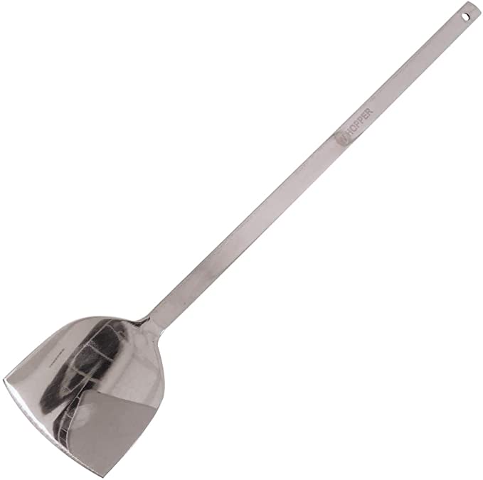 Khandekar Stainless Steel Wok Spatula, Wide Spatula Turner with Long Heat Resistant handle,Cooking Shovel for Home & Restaurant - Silver, 15.5 inch
