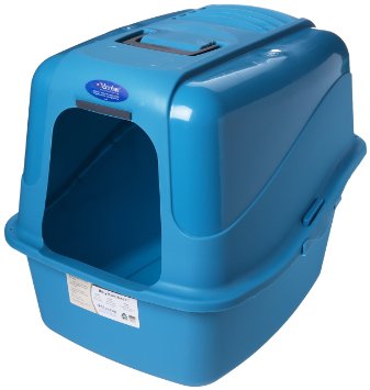 Petmate Kitty Komplete Jumbo Hooded Litter Pan and Hood, Peacock/Slate