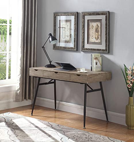 Coaster Home Furnishings 1-Drawer Writing Desk Driftwood Rectangular/Brown/Casual/Black