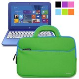 Evecase HP Stream 11 UltraPortable Handle Carrying Portfolio Neoprene Sleeve Case Bag for HP Stream 11 11-d010nr Notebook 116 inch Laptop - Green