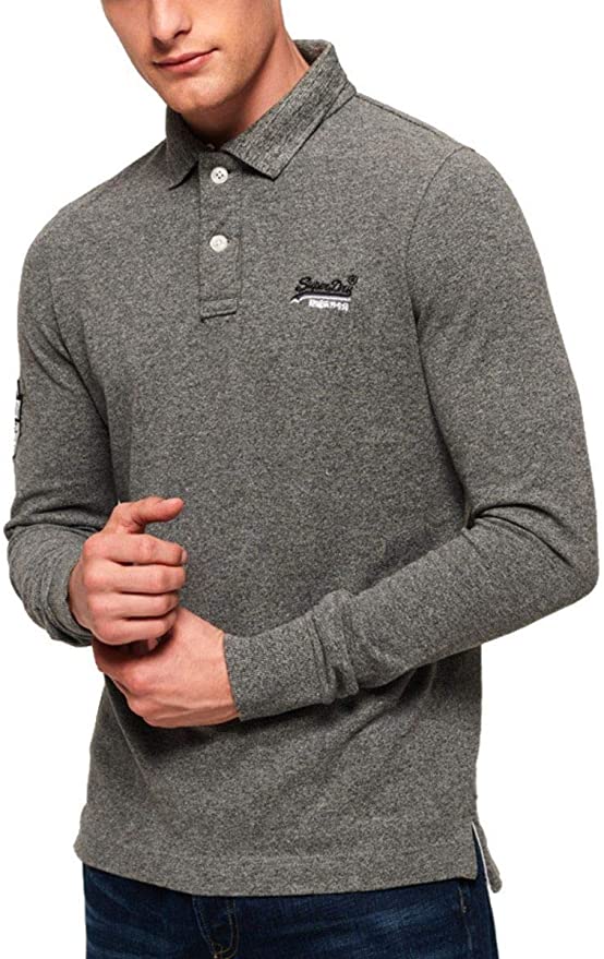 Superdry Classic L/S Pique Polo Grey Grit PX1