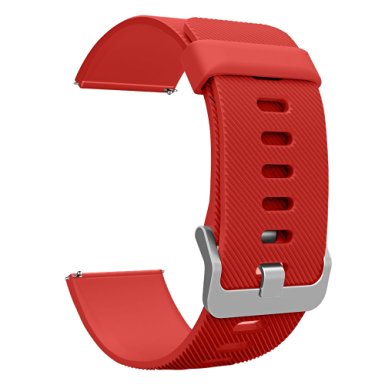 Fitbit Blaze Accessories Classic Band Large, UMTele Soft Silicone Replacement Sport Strap Band with Quick Release Pins for Fitbit Blaze Smart Fitness Watch Orange Red, Frame Not Included (6.7"-8.1")
