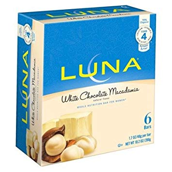 Luna BAR - Gluten Free Snack Bars - White Chocolate Macadamia  Flavor - (1.69 Ounce Snack Bar, 6 Count)