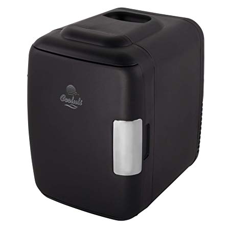 Cooluli Classic 4-liter Compact Cooler/Warmer Mini Fridge for Cars, Road Trips, Homes, Offices and Dorms (Black)