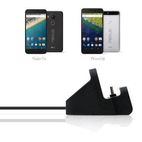 Nexus 5X Dock Station, CONMDEX Type-C Sync Data Charging Charger Dock Station for Google Nexus 6P/5X (Black)
