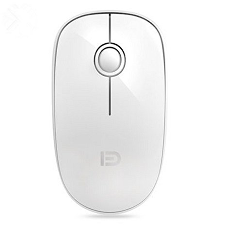SROCKER V8 2.4GHz Wireless Ultra Thin Whisper Quiet Mouse Compact Soundless Mice without Laser Light DPI 1500 for PC and Mac(White)