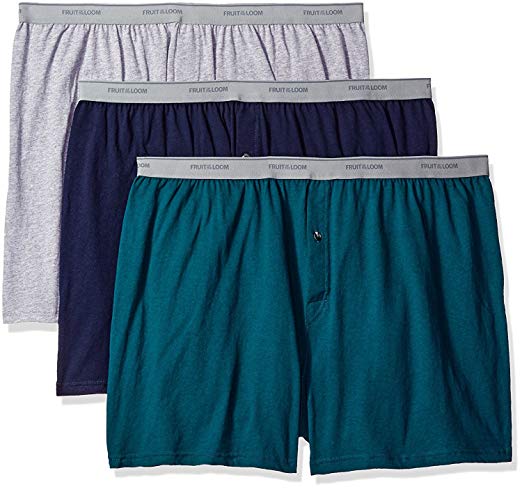 Fruit of the Loom Solid Knit Boxers 3-Pack (Colors and patterns may vary)