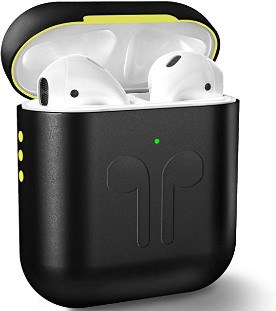 Metal AirPods Case, Full Protective Cover Accessories Compatible with Airpods Wireless Charging Case-Black