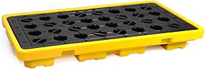 QWORK 2 Drum Modular Platform 5000 lbs. 30 Gallon Sump Containment Tray, Drum Spill Containment Pallet