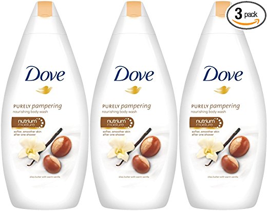 Dove Purely Pampering Body Wash, Shea Butter with Warm Vanilla, 16.9 Ounce / 500 Ml (Pack of 3)