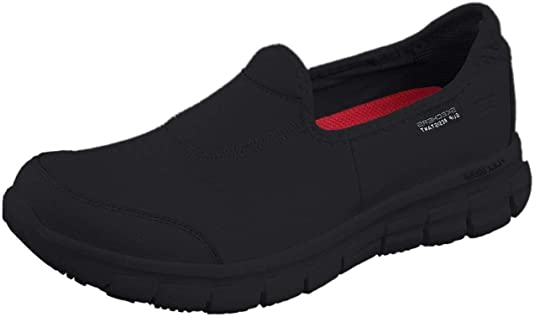 Skechers for Work Women's Sure Track Slip Resistant Shoe, Black