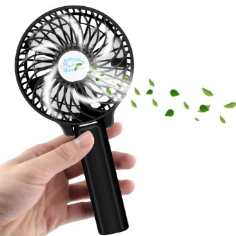 Bengoo Fan Portable USB Rechargeable Hand Handheld Mini Fan For Laptop Computer Desk Desktop Table Floor Window and For Room Office Outdoor Travel (Black)