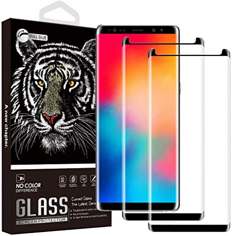 [2PACK] Pomufa PH06 Galaxy Note 9 Screen Protector,Tempered Glass [Scratch-Resistant][Anti-Fingerprint][HD][No-Bubble] Screen Protector for Samsung Galaxy Note 9-Black