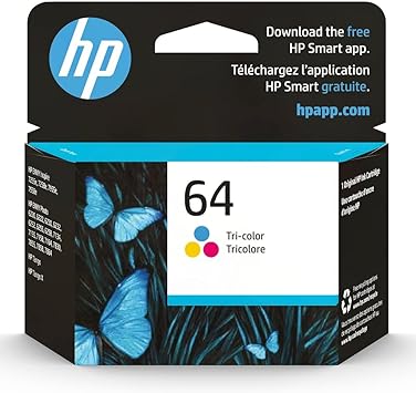 Original HP 64 Tri-color Ink Cartridge | Works with HP ENVY Photo 6200, 7100, 7800 Series | Eligible for Instant Ink | N9J89AN