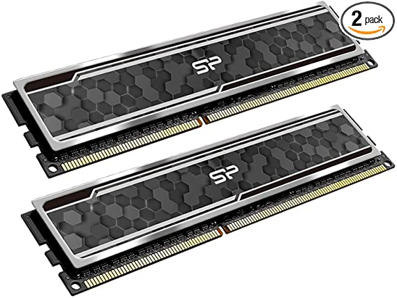 Silicon Power DDR3 16GB (2 x 8GB) 1600MHz (PC3 12800) 240-pin CL11 1.5V Unbuffered UDIMM Desktop Memory with Heatsink (SP016GBLTU160ND2J7)