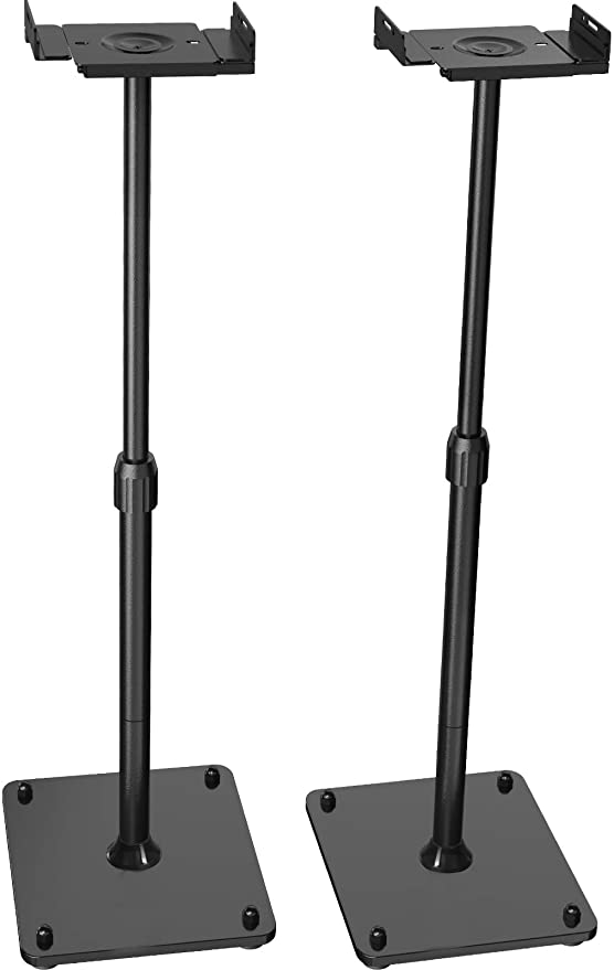 PERLESMITH Universal Speaker Stands Height Adjustable Extend 18" to 44" Holds Satellite & Bookshelf Speakers (ie. Bose Polk Samsung Sony JBL PA DJ Klipsch) up to 11lbs -1 Pair