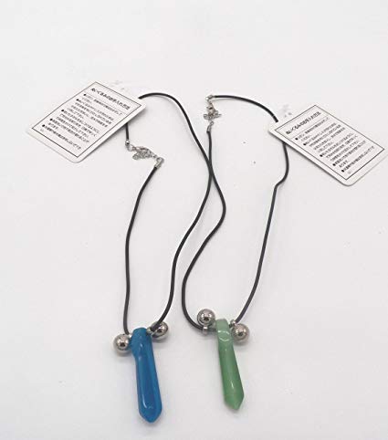 2 pcs Naruto Hokage Uzumaki Blue Green Crystal Necklace Set ~Cosplay~