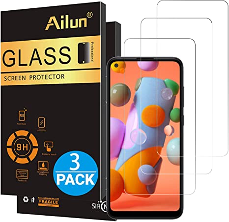 Ailun Screen Protector for Galaxy A11/M11 3 Pack Tempered Glass Ultra Clear Anti-Scratch Case Friendly