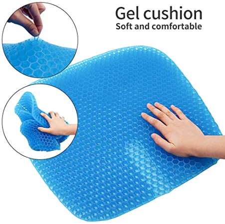 KR Gel Seat Cushion, Double Layer Egg Gel Cushion for Pressure Relief, Seat Cushion for The Car,Office,Wheelchair&Chair.Breathable Design,Durable,Portable