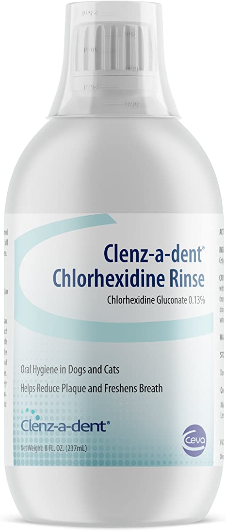 Ceva Clenz-a-dent Chlorhexidine Rinse For Dogs & Cats (8 oz)