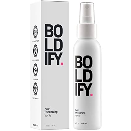 BOLDIFY Thickening Spray - Get Thicker Hair in 60 Seconds - Stylist Recommended - Instant Volumizing, Texture and Thickness for All Hair Types - The Premium Hair Thickener for Women and Men - 4 Ounce