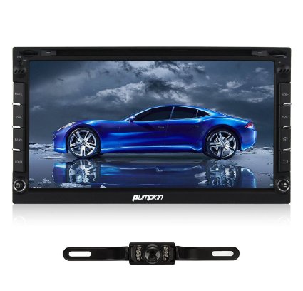 Pumpkin 6.95" Android 4.4 Universal In Dash HD Touch Screen Car DVD Player Double Din GPS Navigation Stereo AM FM Radio Support SD/USB/Bluetooth/3G/Wifi/OBD2/1080P With Microphone and Backup Camera