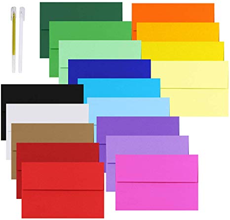 Supla 90 Pack 18 Colors A8 Envelopes Self Seal Business Envelopes Invitation Envelopes Photo Envelopes Greeting Card Envelopes Square Flap Envelopes for Weddings Birthday Graduation Baby Shower