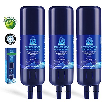 Purneat W10295370 Refrigerator Water Filter replacement. Compatible for Whirlpool EDR1RXD1, W10295370A, W10295370, Filter 1, Kenmore 46-9930,3 pack.
