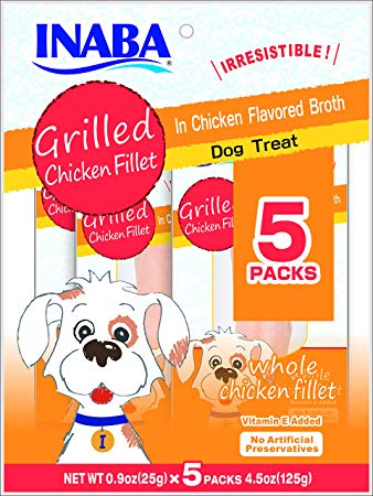 INABA Ciao Grilled Chicken Fillet in Chicken Broth Dog Treats 5 Pack